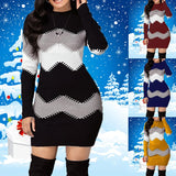 2021 New Fashion Knitted Multi-color Top Spring Autumn wave striped Casual Long-sleeved thin Sweater Slim-fit Christmas Sweaters