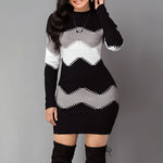 2021 New Fashion Knitted Multi-color Top Spring Autumn wave striped Casual Long-sleeved thin Sweater Slim-fit Christmas Sweaters