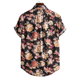 2021Camisas florales de manga larga de Otoño para hombres, camisas estampadas con flores de corte delgado para hombres, camisola