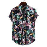 2021Camisas florales de manga larga de Otoño para hombres, camisas estampadas con flores de corte delgado para hombres, camisola