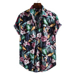 2021Camisas florales de manga larga de Otoño para hombres, camisas estampadas con flores de corte delgado para hombres, camisola