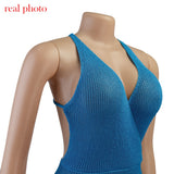 Cryptographic Crochet Beach Maxi Dress for Women See Through Sexy Plunge Backless Bandage Sleeveless Lacing Split Long Dresses