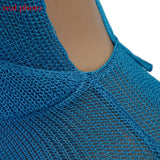 Cryptographic Crochet Beach Maxi Dress for Women See Through Sexy Plunge Backless Bandage Sleeveless Lacing Split Long Dresses