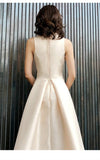 KAUNISSINA Champagne Cocktail Dresses Party Dress Midi Elegant Stand Collar Bowknot Sleevesless A-Line Prom Dress Vestido