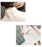 KAUNISSINA Champagne Cocktail Dresses Party Dress Midi Elegant Stand Collar Bowknot Sleevesless A-Line Prom Dress Vestido