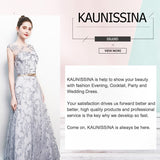 KAUNISSINA Champagne Cocktail Dresses Party Dress Midi Elegant Stand Collar Bowknot Sleevesless A-Line Prom Dress Vestido