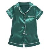 Kids Pajamas Set Silk Satin Pajamas Boys Girls Bear Print Pyjamas Shor