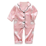 Kids Pajamas Set Silk Satin Pajamas Boys Girls Bear Print Pyjamas Shor