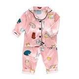 Kids Pajamas Set Silk Satin Pajamas Boys Girls Bear Print Pyjamas Shor