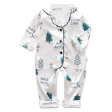 Kids Pajamas Set Silk Satin Pajamas Boys Girls Bear Print Pyjamas Shor