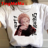 2021 New Japanese Anime Jujutsu Kaisen T Shirt Men Kawaii Summer Tops Yuji Itadori Graphic Tees Cool Cartoon Unisex T-shirt Male