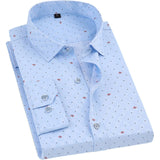 Men's Floral Print Shirts Long Sleeve Fashion Flower Printing Casual Shirts 100% Polyester Soft Comfortable Men Dress Shirt