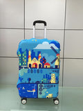 TRIPNUO Thicker Blue City Luggage Cover Suitcase Protective Cover for Trunk Case Apply to 19''-32'' Suitcase Travel Accessories