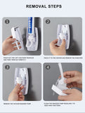 Automatic Toothpaste Dispenser Wall Mount Dust-proof Toothbrush Holder Wall Mount Storage Rack Bathroom Accessories Set Squeezer