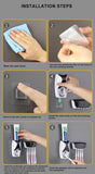 Automatic Toothpaste Dispenser Wall Mount Dust-proof Toothbrush Holder Wall Mount Storage Rack Bathroom Accessories Set Squeezer