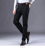 2020 New Classic Style Men's Grey Jeans Business Fashion Soft Stretch Denim Trousers Male Brand Fit Pants Black Blue