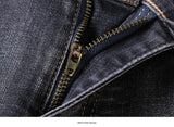 2020 New Classic Style Men's Grey Jeans Business Fashion Soft Stretch Denim Trousers Male Brand Fit Pants Black Blue