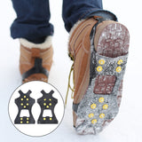 1Pair 10 Studs Anti-Skid Ice Snow Shoe Spiked Climbing Grips Cleat Crampons Climbing Camping Anti Slip Shoes Cover S-XL