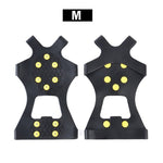 1Pair 10 Studs Anti-Skid Ice Snow Shoe Spiked Climbing Grips Cleat Crampons Climbing Camping Anti Slip Shoes Cover S-XL