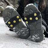 1Pair 10 Studs Anti-Skid Ice Snow Shoe Spiked Climbing Grips Cleat Crampons Climbing Camping Anti Slip Shoes Cover S-XL