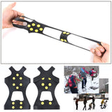 1Pair 10 Studs Anti-Skid Ice Snow Shoe Spiked Climbing Grips Cleat Crampons Climbing Camping Anti Slip Shoes Cover S-XL