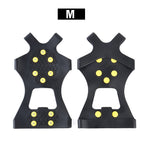 1Pair 10 Studs Anti-Skid Ice Snow Shoe Spiked Climbing Grips Cleat Crampons Climbing Camping Anti Slip Shoes Cover S-XL