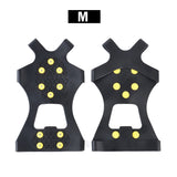 1Pair 10 Studs Anti-Skid Ice Snow Shoe Spiked Climbing Grips Cleat Crampons Climbing Camping Anti Slip Shoes Cover S-XL