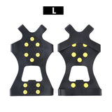 1Pair 10 Studs Anti-Skid Ice Snow Shoe Spiked Climbing Grips Cleat Crampons Climbing Camping Anti Slip Shoes Cover S-XL