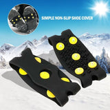 1Pair 10 Studs Anti-Skid Ice Snow Shoe Spiked Climbing Grips Cleat Crampons Climbing Camping Anti Slip Shoes Cover S-XL