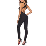 2020 Sexy Halter Women Tracksuit Jumpsuit High Waist Play Suit Slim Sport Backless Top Running Sportswear Pants Push up Jumpsuit