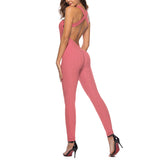 2020 Sexy Halter Women Tracksuit Jumpsuit High Waist Play Suit Slim Sport Backless Top Running Sportswear Pants Push up Jumpsuit