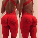 2020 Sexy Halter Women Tracksuit Jumpsuit High Waist Play Suit Slim Sport Backless Top Running Sportswear Pants Push up Jumpsuit