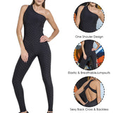 2020 Sexy Halter Women Tracksuit Jumpsuit High Waist Play Suit Slim Sport Backless Top Running Sportswear Pants Push up Jumpsuit