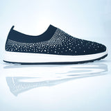 2020 New Women Crystal Sneakers Spring Autumn Casual Zipper Flat Shoes women Non-slip Breathable Outdoor Vulcanized Shoes woman