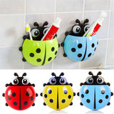 1pcs Ladybug Animal Insect Toothbrush Holder Bathroom Cartoon Toothbrush Toothpaste Wall Suction Holder Rack Container Organizer