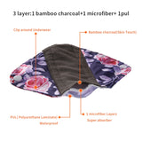 [simfamily]  6+1 sets  Reusable Bamboo Charcoal Sanitary Pads Regular Flow pads Health higiene feminina Menstrual Cloth Pads