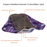 [simfamily]  6+1 sets  Reusable Bamboo Charcoal Sanitary Pads Regular Flow pads Health higiene feminina Menstrual Cloth Pads