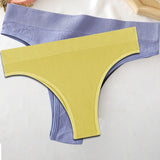 Seamless Women Pantys Girls Thongs High Waisted Soft Woman Briefs Fashion 6 Solid Colors S-XL Sexy Underpants For Women New