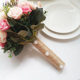 LKY Fr Wedding Bouquet Flowers Marriage Accessories Small Bridal Bouquets Silk Roses Wedding Bouquets for Bridesmaids Decoration