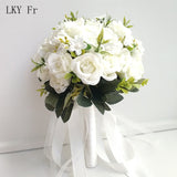 LKY Fr Wedding Bouquet Flowers Marriage Accessories Small Bridal Bouquets Silk Roses Wedding Bouquets for Bridesmaids Decoration