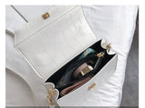 SWDF Stone Patent White Crossbody Bags For Women 2021 Small Handbag Small Bag PU Leather Hand Bag Ladies Designer Evening Bags