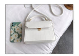 SWDF Stone Patent White Crossbody Bags For Women 2021 Small Handbag Small Bag PU Leather Hand Bag Ladies Designer Evening Bags