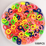 Kids Small Hair Tie Baby Girl Children Headbands Colorful Elastic Hair Bands Nylon Scrunchie Hair Rope 100pcs Hair Accessories