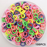 Kids Small Hair Tie Baby Girl Children Headbands Colorful Elastic Hair Bands Nylon Scrunchie Hair Rope 100pcs Hair Accessories