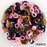 Kids Small Hair Tie Baby Girl Children Headbands Colorful Elastic Hair Bands Nylon Scrunchie Hair Rope 100pcs Hair Accessories
