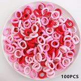 Kids Small Hair Tie Baby Girl Children Headbands Colorful Elastic Hair Bands Nylon Scrunchie Hair Rope 100pcs Hair Accessories