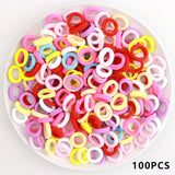 Kids Small Hair Tie Baby Girl Children Headbands Colorful Elastic Hair Bands Nylon Scrunchie Hair Rope 100pcs Hair Accessories