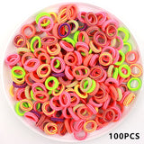Kids Small Hair Tie Baby Girl Children Headbands Colorful Elastic Hair Bands Nylon Scrunchie Hair Rope 100pcs Hair Accessories