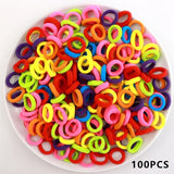 Kids Small Hair Tie Baby Girl Children Headbands Colorful Elastic Hair Bands Nylon Scrunchie Hair Rope 100pcs Hair Accessories