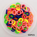 Kids Small Hair Tie Baby Girl Children Headbands Colorful Elastic Hair Bands Nylon Scrunchie Hair Rope 100pcs Hair Accessories